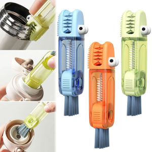 3-in-1 Crocodile Cup Lid Cleaning Brush 180° Rotatable Cup Crevice Cleaning Tools Bottle Crevice Cleaner Brush for Home Kitchen