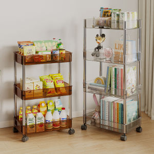 New Transparent Narrow Gap Stand Multi-layer Floor-mounted Sofa Bedroom Bedside Storage Rack Organizer Plastic No-drilling Required