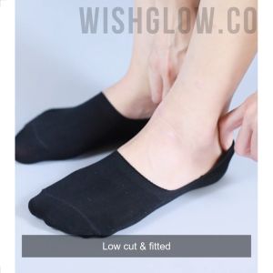 Wishglow No Show Socks Sock Invisible with Heel Grip for Men Women Sneaker Shoes shoe Flat Flats
