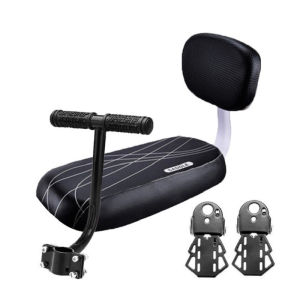 Suomi Bicycle Back Seat Saddle Soft Cushion PU Leather Handle Bar & pedal Black