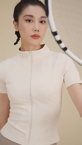 【Buy 1 Take 1】Women Yoga Jacket Short Sleeve Sports Jacket Quick Dry Gym Tops Running Zipper Jacket