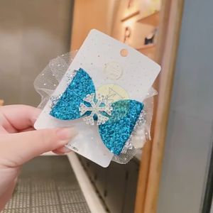 Jepit Rambut Korea Anak Perempuan Aksen Pita Frozen Manik Kristal Aksesoris Fashion Rambut AK206
