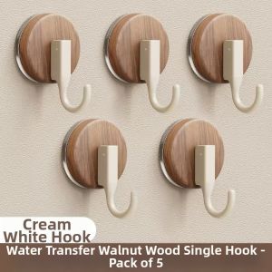 FAJIENUO | No Drilling Heavy-Duty Vacuum Hooks Wood Grain Pattern