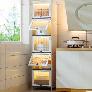 🔥Ready Stock🔥Kitchen Storage Rack With Door Multi-functional Kitchen Cabinet Kitchen Locker Shelf Sideboard