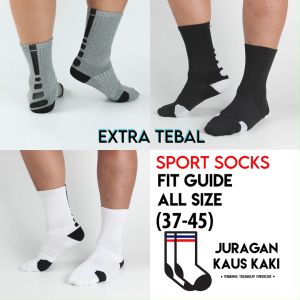 Kaos Kaki Panjang Tebal Olahraga Basket Gym Sport Socks 2 Warna
