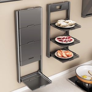 YINGYU | Wall Mounted Foldable Multi-function Kitchen Storage Rack