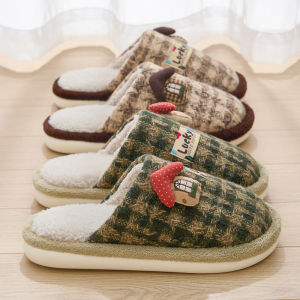 Dép Bông Lót Lông Cừu Mùa Đông Cho Nữ Dép Bông Ấm Áp Chống Trượt Êm Ái Thoải Mái Dễ Thương Đế EVA Dép Bốt