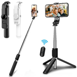 Portable Tripod For Phone Selfie Stick With LED Fill Light Extendable Phone Stand For Video Live Bluetooth Remote Control