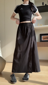 2025 New Style Skirt Pants Simple & casual High Waist Drape Loose Fit Slimming Straight Leg Pants women double layer design