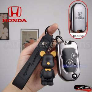 Honda CR-V Jazz City Brio Civic Accord car key chain Honda car key case Honda folding key 2-button bear key chain
