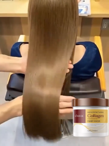 Collagen Hair Mask Keratin Treatment - Masker Rambut Rusak Dan Kering Rontok 500ml Pelurus rambut permanen Masker pelurus rambut Keratin hair treatment Masker BPOM 500g keratin Smoothing kaviar Tanpa penguapan