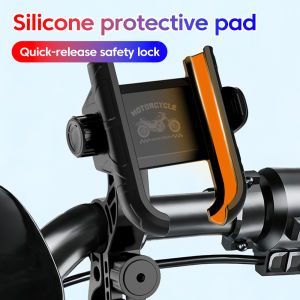 elough | Motorcycle Phone Holder With Vibration Damping 360 Degree Rotating Shockproof Handlebar Mount Universal Cellphone Clamp