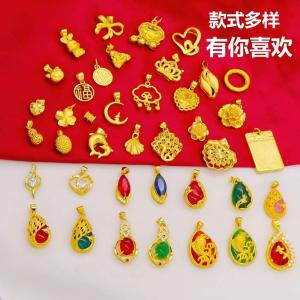 Gold Plated Sand Gold Pendant Womens Fashion Jewelry Butterfly Knot Single Piece No Chain Simulated 18K Yellow Gold