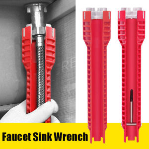 5 in 1/8 in 1 Faucet Sink Wrenches Multifunction Sink Faucet Key Plumbing Pipe Wrench Anti-slip Kitchen Repair Plumbing Tool Bathroom Wrenches Sets