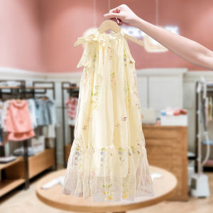 La Chapelle Girls Dress Embroidered Beach Skirt Childrens Traditional Style Long Dress Princess Style Sleeveless Summer Dress