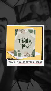 Thank You Card - Thank You! | Minimalist Botanical Forest Green | A6
