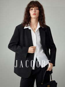 YAKEJIA | Black Designed for Women Spring Autumn Commuting Suit Jacket