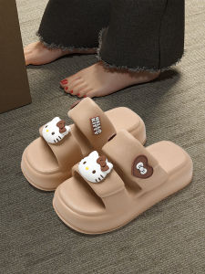 HelloKitty Womens Slippers Summer Outdoor Wear Thick Bottom Home Increase Height Sandals Comfortable Indoor Casual Flats