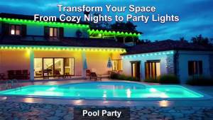 60M Smart RGB Eave Lights App & Remote IP67 Permanent Outdoor LED String Lights Home New Year Christmas Birthday DIY Lighting