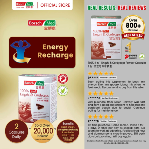 Borsch Med 100% 2in1 Lingzhi And Cordyceps Powder Capsule 500mg x 60 vegecaps