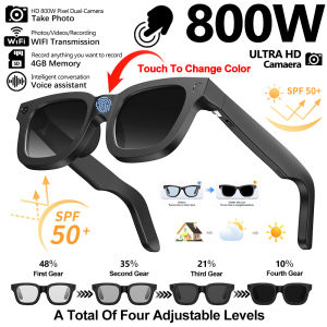 Smart Adjustable Color AI Glasses 800W Video Shooting 32G Memory Bluetooth Call Music Function for Video Shooting And Photograph