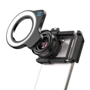 apexel | APEXEL 10-20X Zoom Macro Lens HD Micro Phone Camera Lenses with LED Fill Light for iPhone Samsung All Smartphones Eyelash Macro