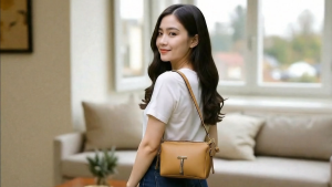 Tas Selempang Wanita Viral Muat HP Kartu Koin Fashion Elegan Bahan Kulit Sintetis Premium 2 Ruang