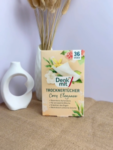Giấy Thơm Quần Áo Denkmit Trocknertucher Đức Hộp 36 Miếng Quần Áo Mềm Và Thơm Mát