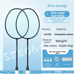 WAVAW | Professional Ultra-light Carbon Fiber Badminton Racket 4U