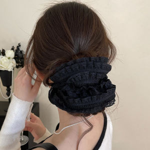 ริบบิ้นยางรัดผมสไตล์บัลเล่ต์สำหรับผู้หญิง รุ่นใหม่ปี 2025 ริบบิ้นรัดผมแบบใหม่พร้อมดอกไม้ขอบลูกไม้ระดับไฮเอนด์