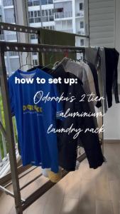 Aluminum Foldable Laundry Rack with Wheels escopic Rack Extendable Foldable Clothes Heavy Duty