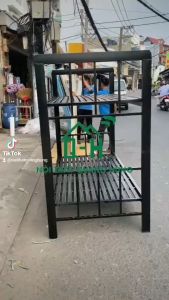 GIƯỜNG TẦNG SẮT HỘP VUÔNG 4X8 CAO CẤP GIAO NHANH HCM