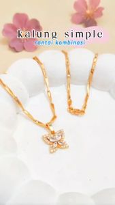 Cute Jewelry Kalung Satu Set Liontin Dewasa Permata Zircon Perhiasan Imitasi Kalung Wanita KL 041