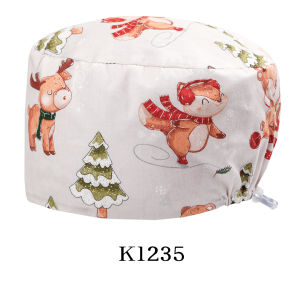 Cartoon Pattern Womens Working Scrub Caps TOOTH Pet Nursing Hat Adjustable Comfortable Care Center Doctor Cap K1235