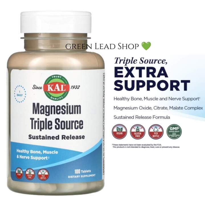 KAL Magnesium Triple Source, 100 Tablets[Expiry date10/2026] Lazada