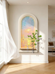 YUANLAISHIWOJIA | Elegant Cream Style Seascape Dawn Wall Art for Hallway