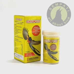 SEMPATI Growvit Eka Farma Vitamin Burung - Meningkatkan Pertumbuhan Bulu Halus Mengkilat - Cegah Bulu Rontok VTGWVEF - Vitamin A, D3, B1, B2, B6, E