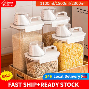 Fortune home Food Storage Container Airtight Can Storage Box Rice Oatmeal Cereal Grain Plastic Transparent Flour Storage Tank Grains Separate Snacks
