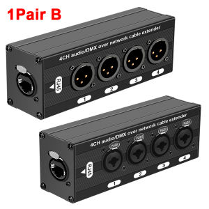 RJ45 Cat5 Cat6 to 4 Channel 3Pin XLR DMX Audio Extender Audio Snake Male Female for Stage Sound Lighting and Recording Studio