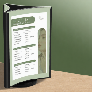 NUOXUNDE | 3-Sided Rotating Display Stand A4 Acrylic Menu Card Holder
