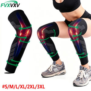 1/2PCS Full Leg Copper Compression Sleeves for Men And Women Long Knee Brace Support for Basketball Running Workout Cycling
