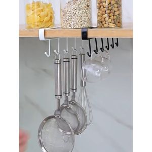Móc Treo Đồ Nhà Bếp 6 Móc Gắn Vào Tủ Kệ Bếp Giúp Bếp Gọn Gàng Cường độ cao và khả năng chịu tải mạnh-HAUSE
