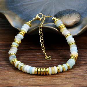 Dopamine‑Style Colorful Natural Stone Crystal Beaded Bracelet Light Luxury Anti‑Tarnish for Women Summer Daily Wear Jewelry Gift