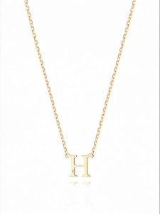 Custom Brand Font 18k Gold Necklace