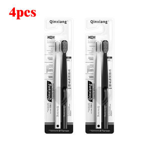 2-10PC Eco-Friendly Bamboo Charcoal Toothbrushes Soft Bristle Black&White Set for Adults Dental Hygiene Care Kit for Men & Women