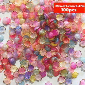 100pcs 12mm Acrylic Bead Flowers - Perfect for Necklace Earrings Pendant Bracelet & DIY Making