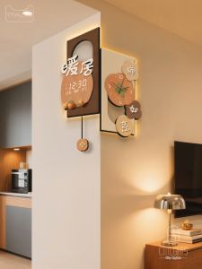 CTYLIGHTZ | Wall Clock With Perpetual Calendar Double-sided Mid-century Corner Display