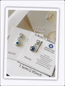 พวงกุญแจพระเครื่องตาชั่วร้าย พร้อมการ์ด 1 ชิ้น Qสำหรับผู้ชายและผู้หญิง เสน่ห์นำโชค ไอเดียของขวัญสุดพิเศษ evileye protection