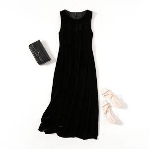 XMO | Đầm Dài Phong Cách Hepburn Elegance Đen Không T Tay