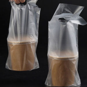 Take Out Plastic Bag For Milktea Iced Coffee Single Double 100 Pcs
